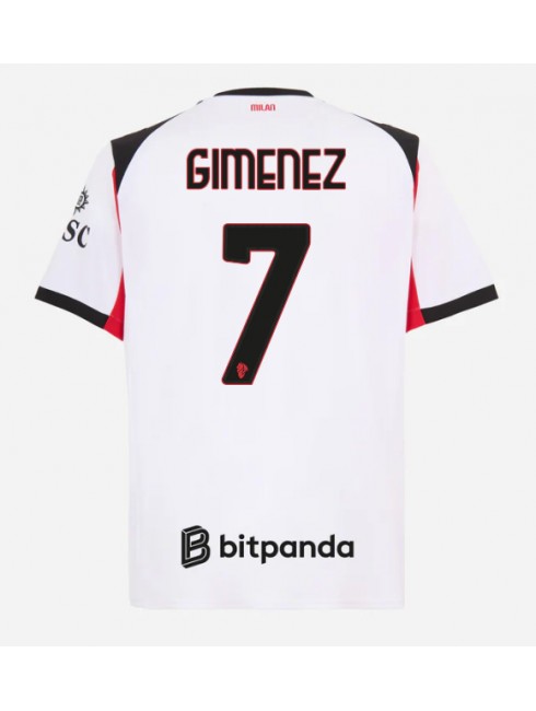 AC Milan Santiago Gimenez #7 Replika Borta Kläder 2025-26 Kortärmad AC Milan Santiago Gimenez #7 Replika Borta Kläder 2025-26 Kortärmad